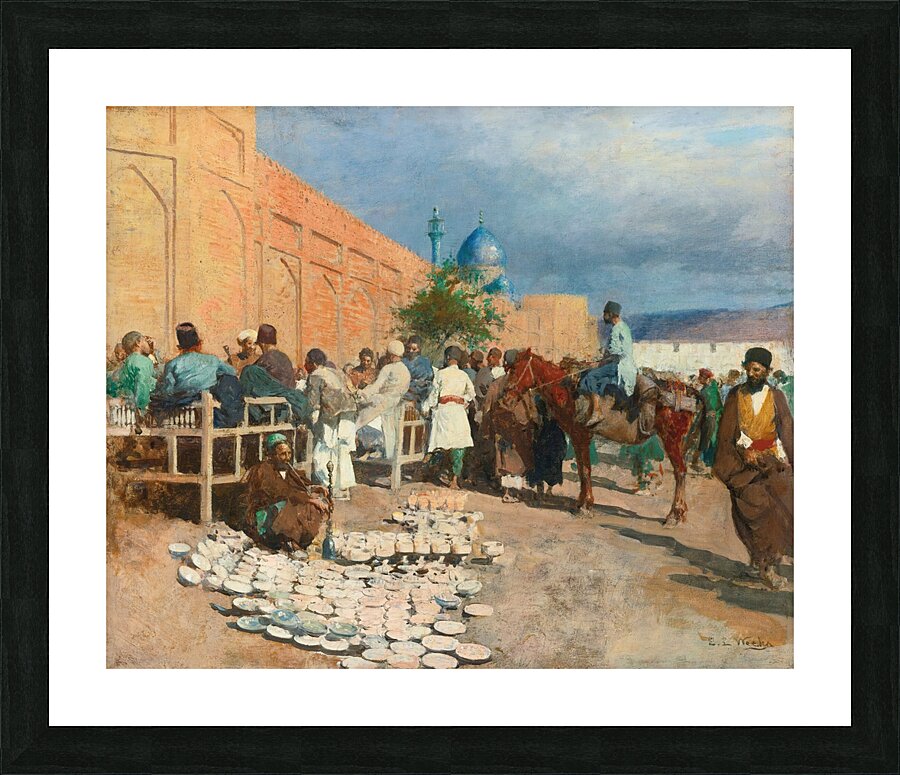 Persian café – the pottery seller by Edwin Lord Weeks [1849–1903] Picture Frame print