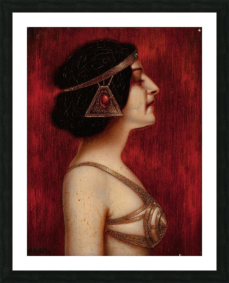Salome [Woman in Profile in Oriental Jugendstil Costume] [circa 1910] by Ernst Seidl [19th–20th Century] Picture Frame print