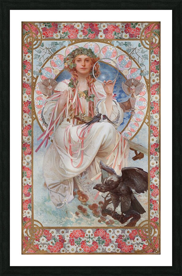 Portrait Of Josephine Crane–Bradley As Slavia [1908] by Alphonse Mucha [1860–1939] Picture Frame print