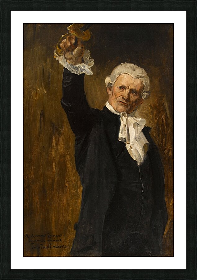 La voûte d’acier. Figure d’un édile parisien bras levé. Tenant une épée [1888] by Jean–Paul Laurens [1838–1921] Picture Frame print