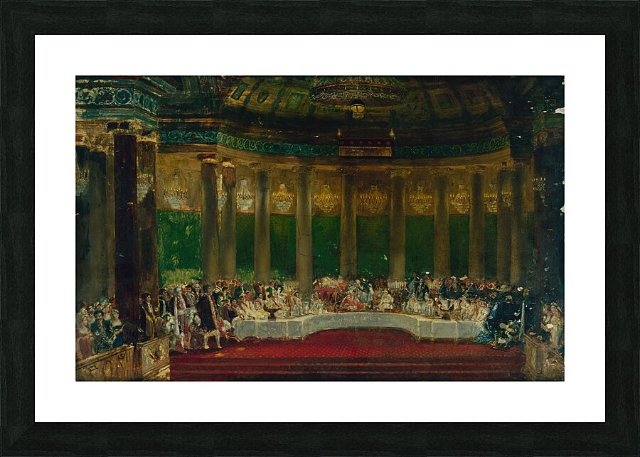 Le repas de mariage de Napoléon Ier aux Tuileries. Le 2 avril 1810 [1805–1815] by Alexandre Benoit Jean Dufay [1770–1844] Picture Frame print