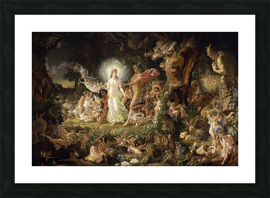 The Quarrel of Oberon and Titania [1849] by Sir Joseph Noel Paton [1821–1901] Picture Frame print