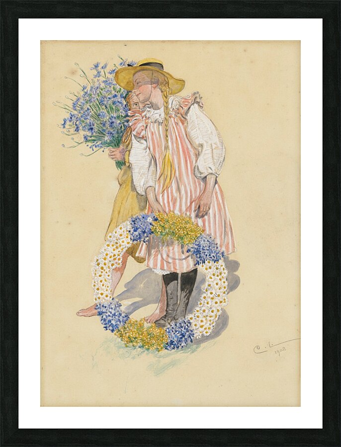 Lisbeth och Brita [1902] by Carl Larsson [1853–1919] Picture Frame print