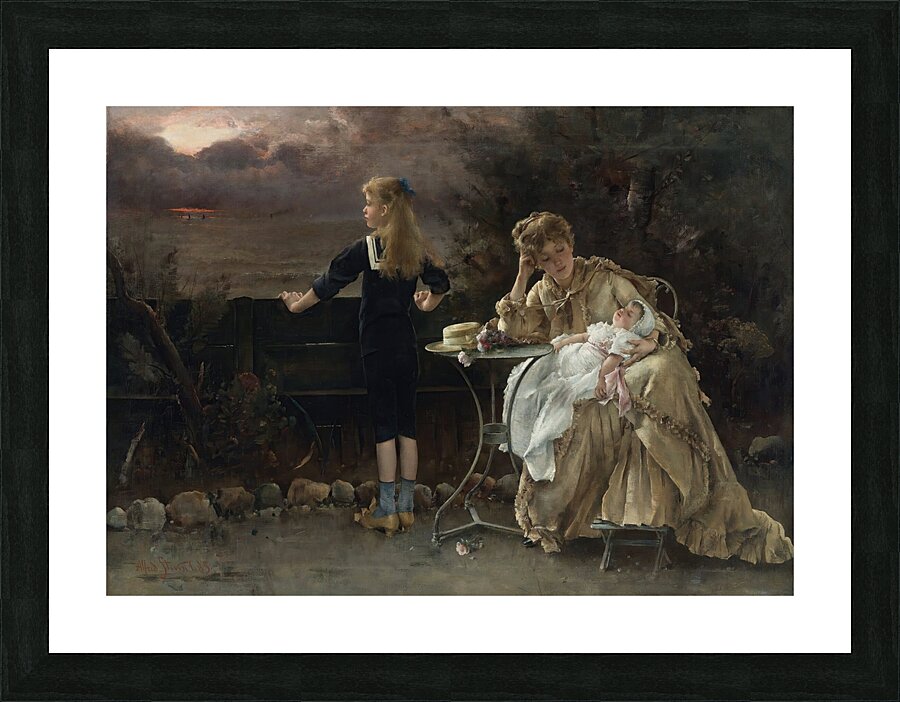 Mère Et Ses Enfants [1883] by Alfred Stevens [1823–1906] Picture Frame print