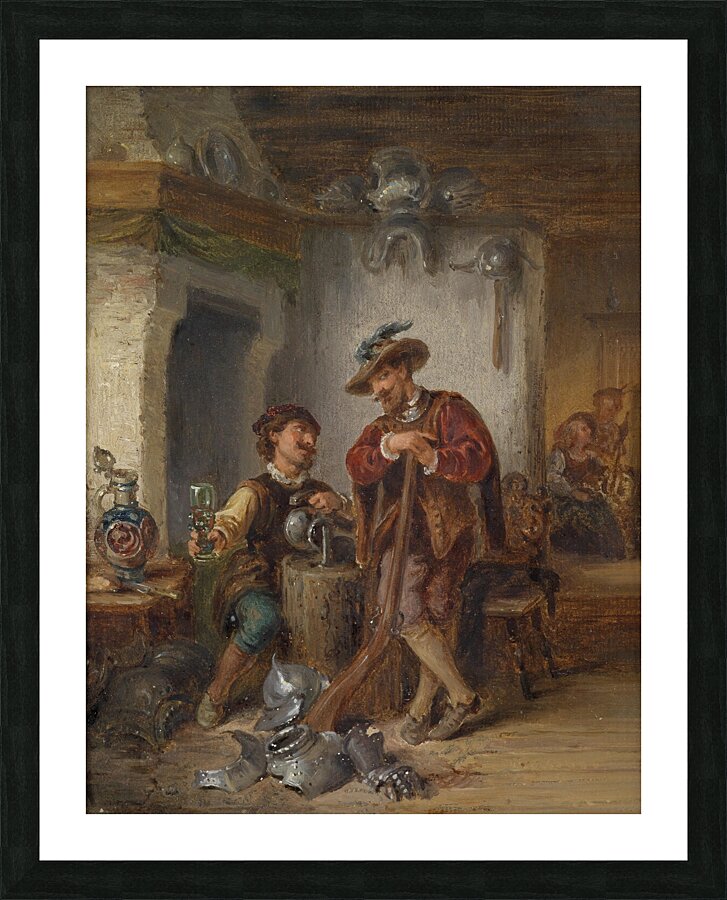 Zechende Soldaten by Eduard Ender [1822–1883] Picture Frame print