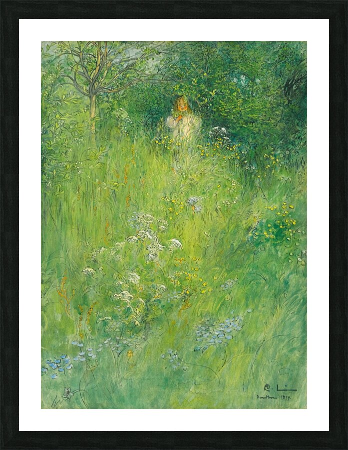 A Fairy [Kersti In The Meadow] [1899] by Carl Larsson [1853–1919] Picture Frame print