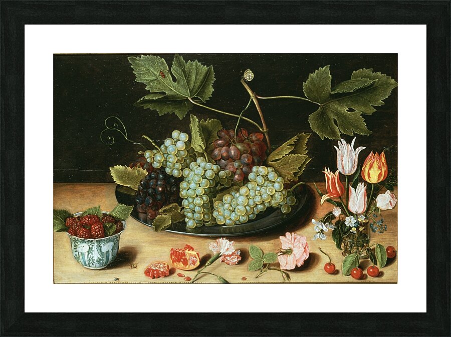 Still Life with Fruit and Flowers by Jan Soreau [1591–1626] Picture Frame print