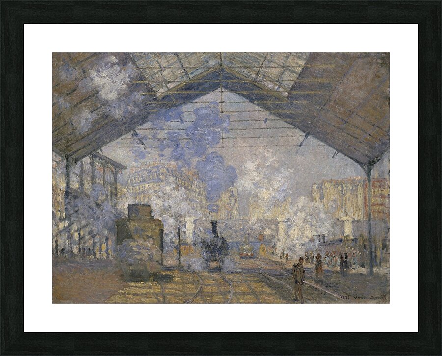 The Saint–Lazare Station [1877] by Claude Monet [1840–1926] Picture Frame print