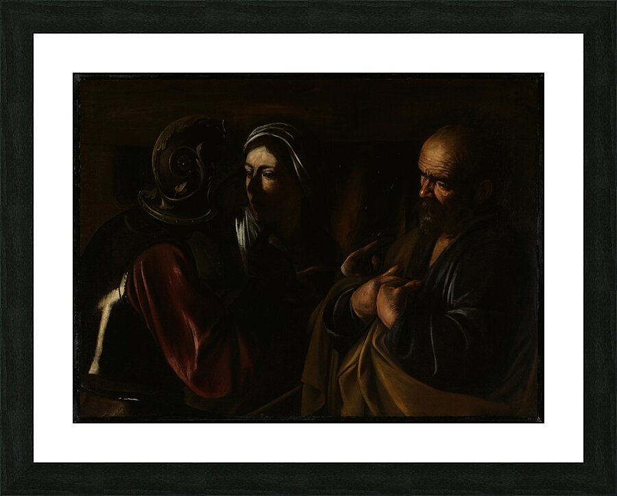 The Denial of Saint Peter [1610] by Caravaggio [1571–1610] Picture Frame print