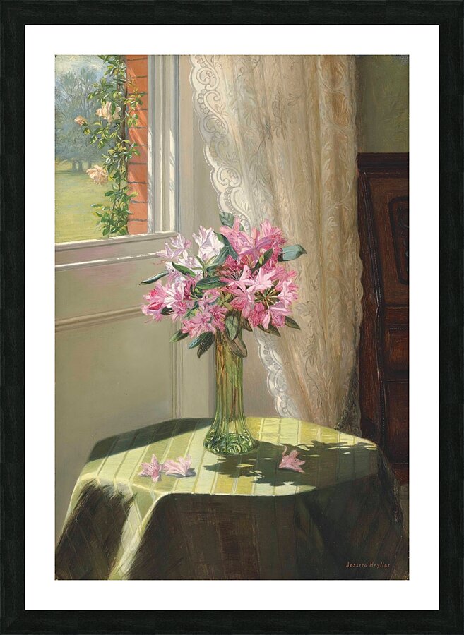 Rhododendrons by a window by Jessica Hayllar [1858–1940] Picture Frame print