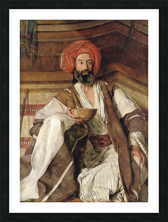 An Arab of the desert of Sinai [1858] by John Frederick Lewis [1805–1876] Picture Frame print