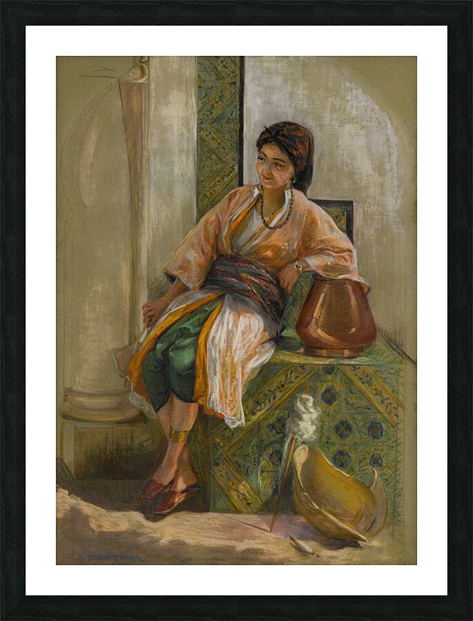 Jeune Fille À L’éventail by Frederick Arthur Bridgman [1847–1928] Picture Frame print