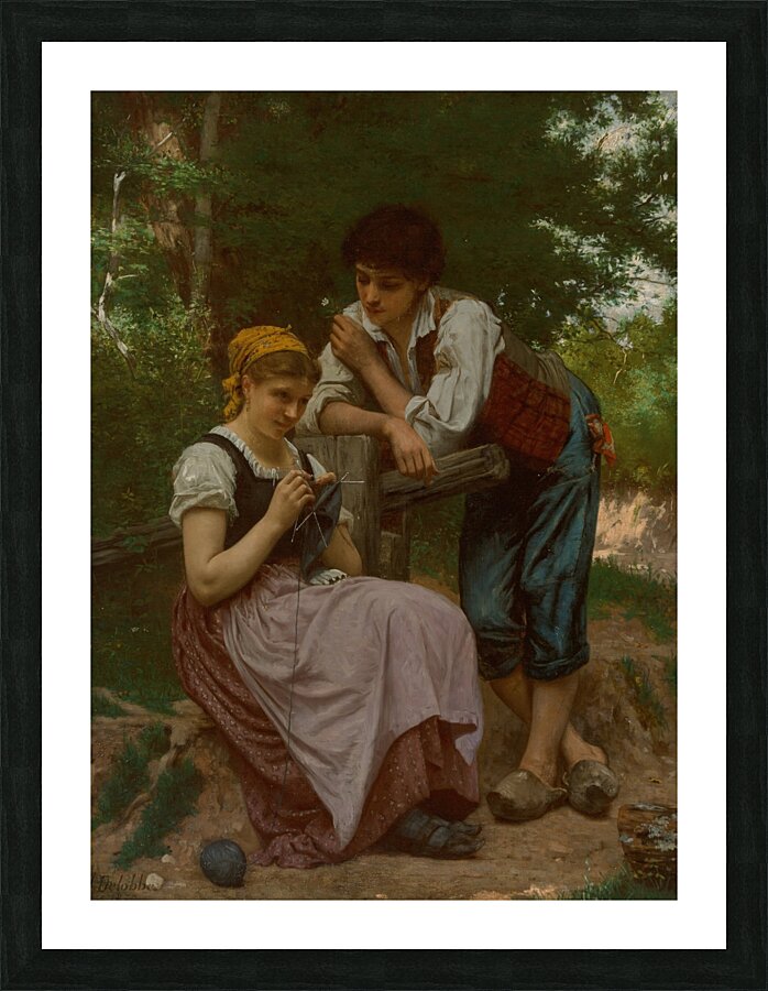 The demure maiden [1870] by François Alfred Delobbe [1835–1920] Picture Frame print