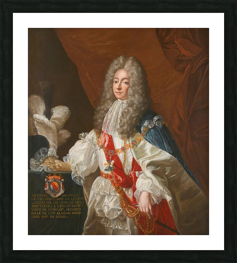 Portrait of antoine nompar de caumont. Duke of lauzun by Circle of Alexis–Simon Belle [1674–1734] Picture Frame print