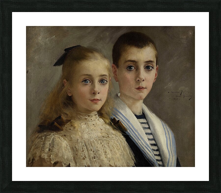 Portrait de Jean et Jeanne. Les enfants du professeur Joffroy [1895] by André Brouillet [1857–1914] Picture Frame print