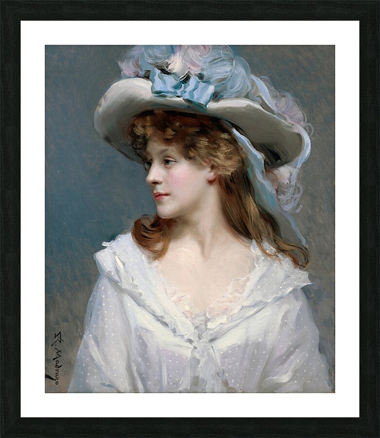 Woman In White [c. 1880] by Raimundo de Madrazo y Garreta [1841–1920] Picture Frame print