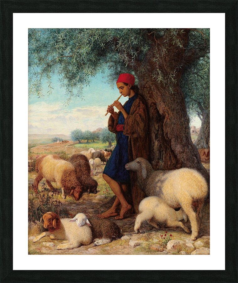 The piping shepherd [1864] by William James Webbe [1830–1904] Picture Frame print
