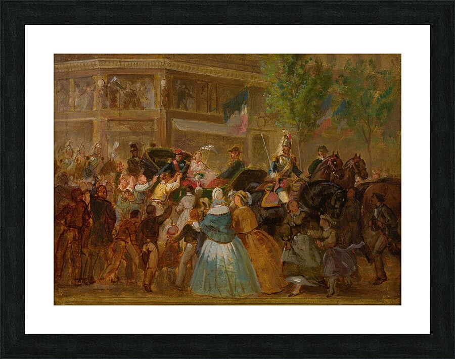 Emperor Napoleon III And Empress Eugenie In A Carriage [Mid–19th Century] by French School [16th–20th Century] Picture Frame print