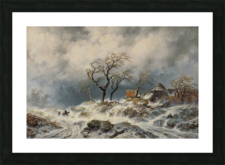 Holländische Winterlandschaft [Schneewehen] [1870] by Remigius Adrianus van Haanen [1812–1894] Picture Frame print