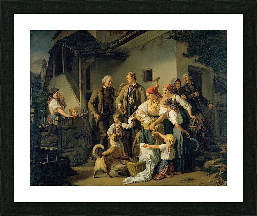 Der Findling [1851] by Ferdinand Mallitsch [1820–1900] Picture Frame print