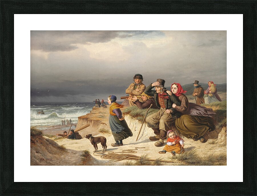 Storm paa Vestkysten af Jylland [1853] by Peter Raadsig [1806–1882] Picture Frame print