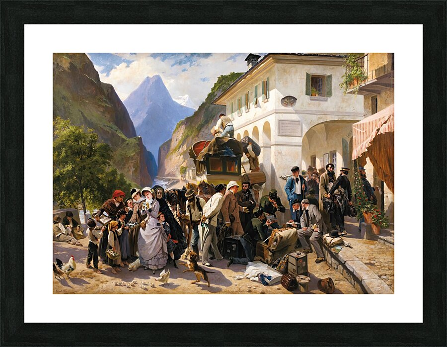 La Douane Italienne au Simplon [1880] by Eugène Giraud [1806–1881] Picture Frame print