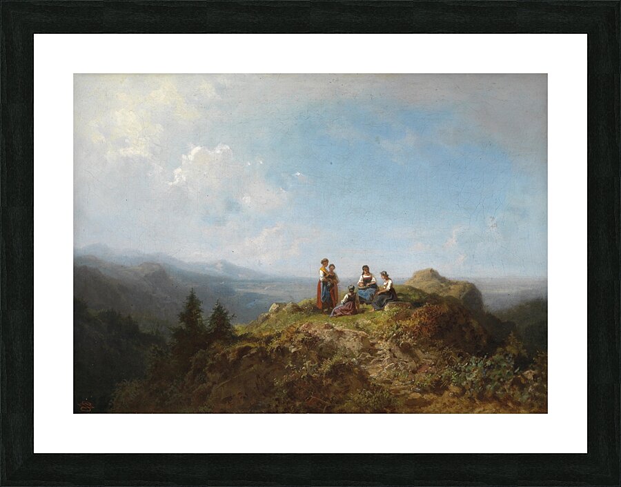 Dirndln auf der Alm by Carl Spitzweg [1808–1880] Picture Frame print