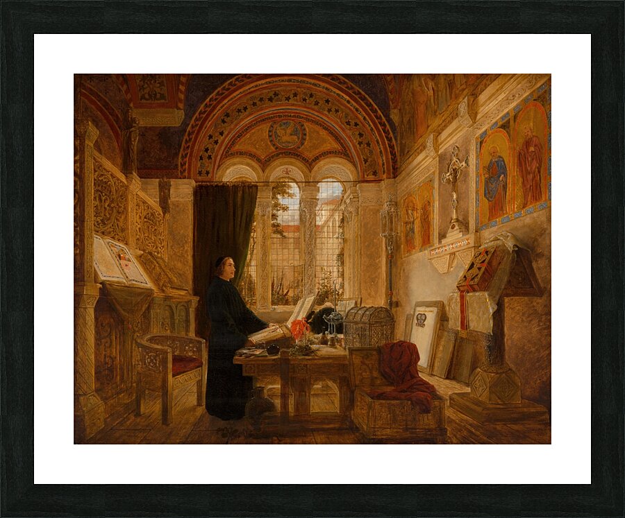 Interior of a monastery in Italy [1853] by Elmslie William Dallas [1809–1879] Picture Frame print