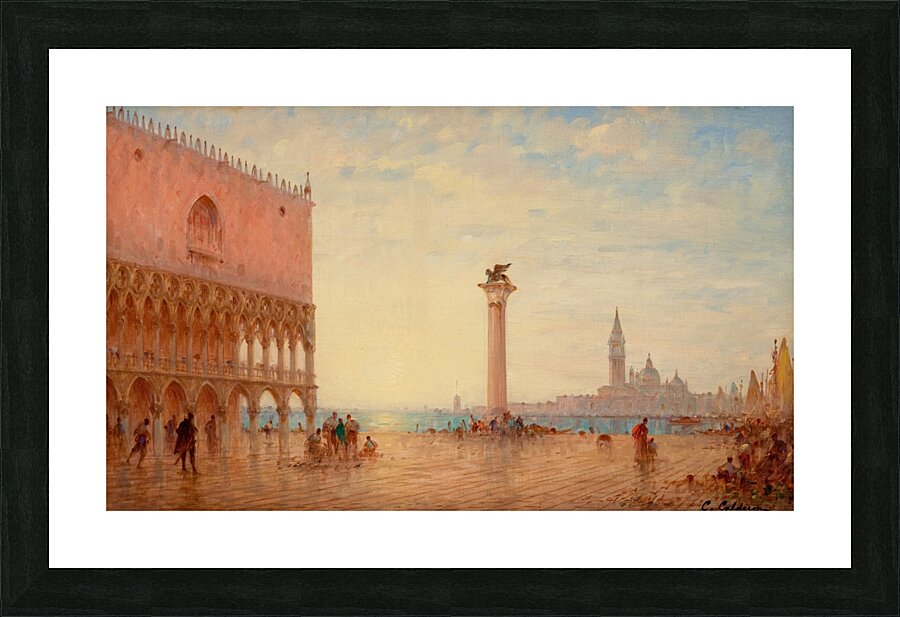 View Of The Piazza San Marco. Venice by Charles Clement Calderon [1870–1906] Picture Frame print