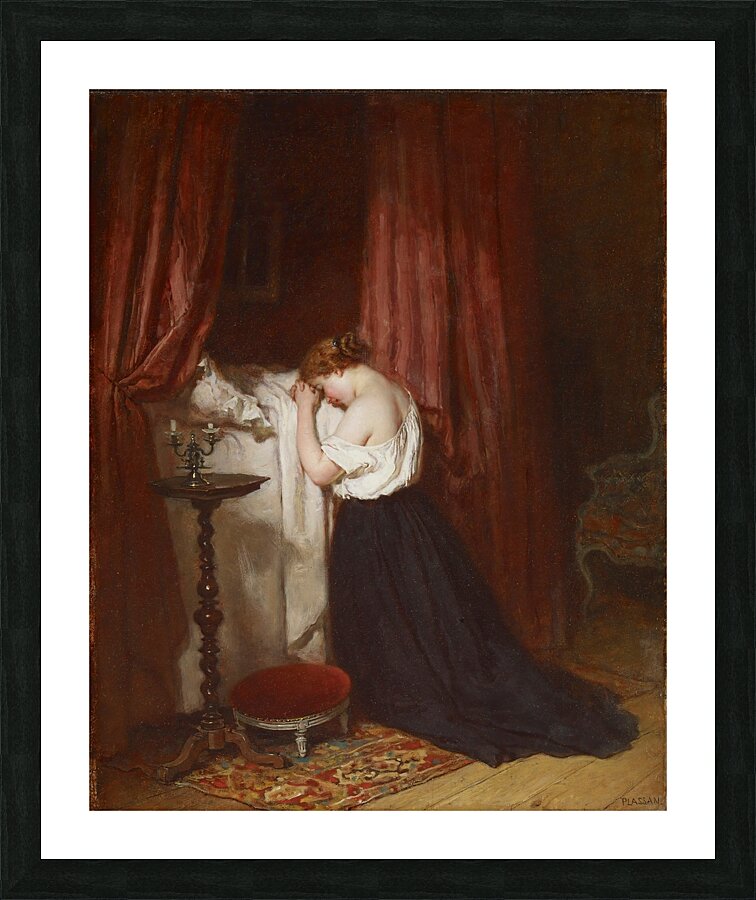 Evening Prayer [1863–1864] by Antoine–Émile Plassan [1817–1903] Picture Frame print
