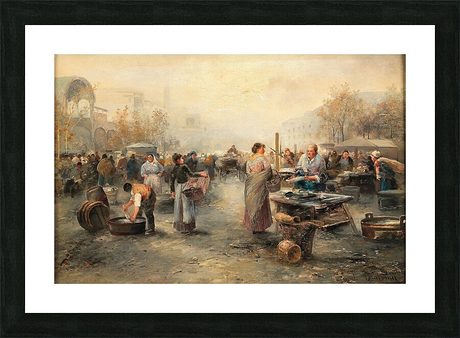 Fish Market by Emil Barbarini [1855–1933] Picture Frame print