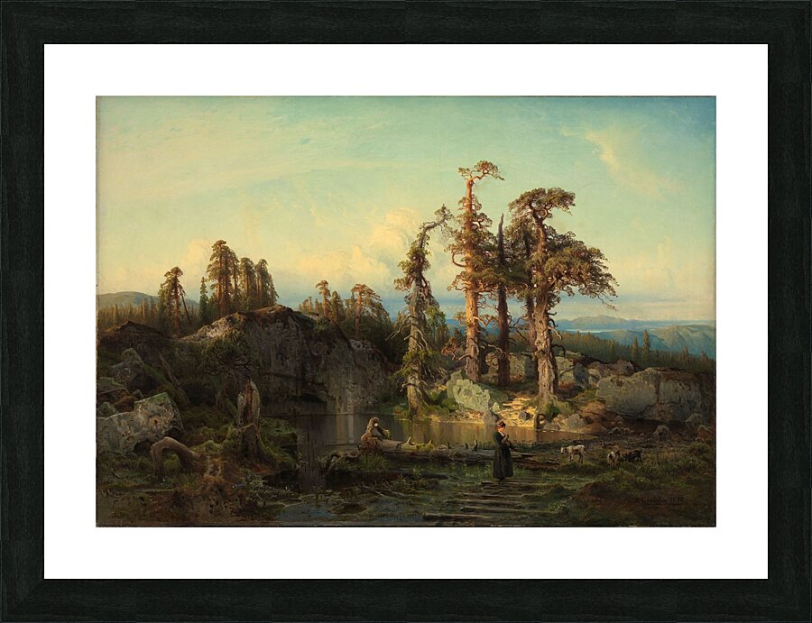Tarn in Telemark [1852] by August Cappelen [1827–1852] Picture Frame print