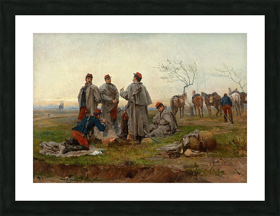A Cavalry Halt [1878] by Etienne–Prosper Berne–Bellecour [1838–1910] Picture Frame print