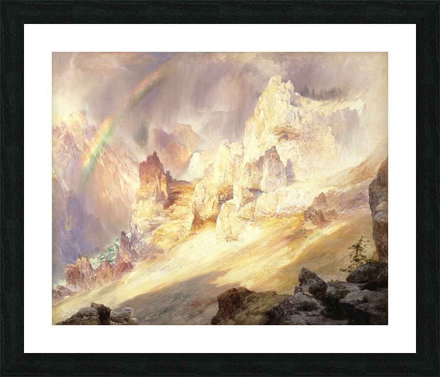 Rainbow Over The Grand Canyon Of The Yellowstone [1900] by Thomas Moran [1837–1926] Picture Frame print