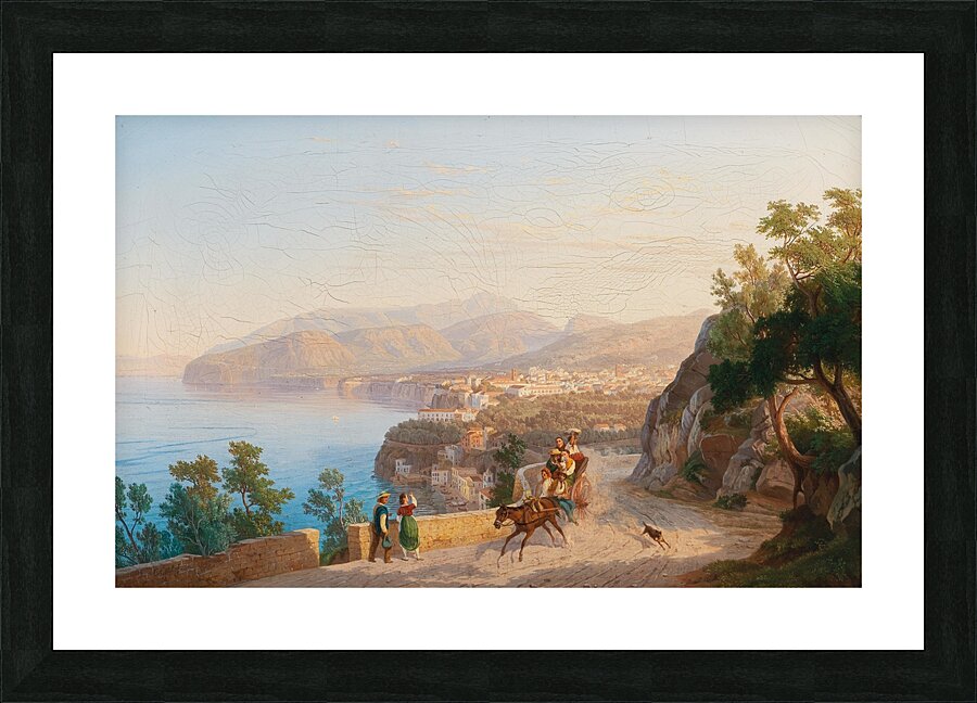 View of Sorrento. With a family outing in the foreground by Carl Wilhelm Götzloff [1799–1866] Picture Frame print