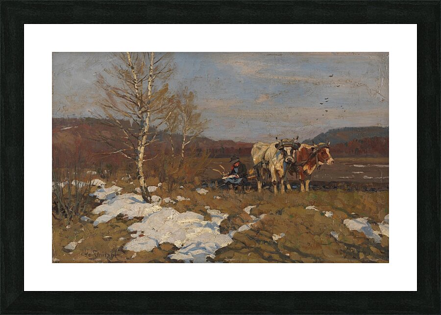 Die Vesperpause [1904] by Otto Strützel [1855–1930] Picture Frame print