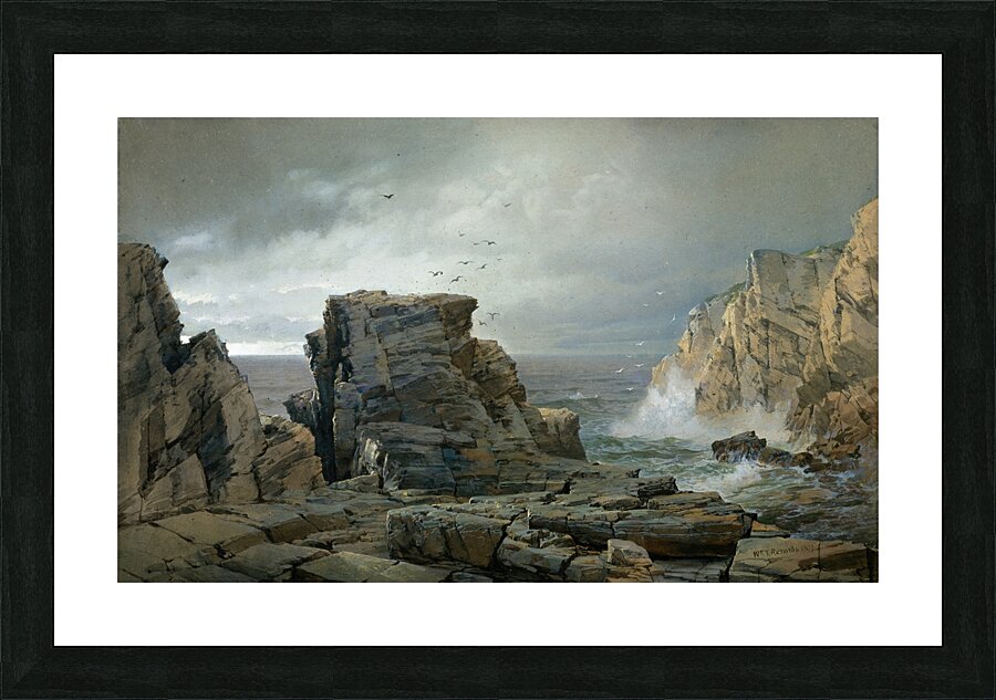 A Rocky Coast [1877] by William Trost Richards [1833–1905] Picture Frame print