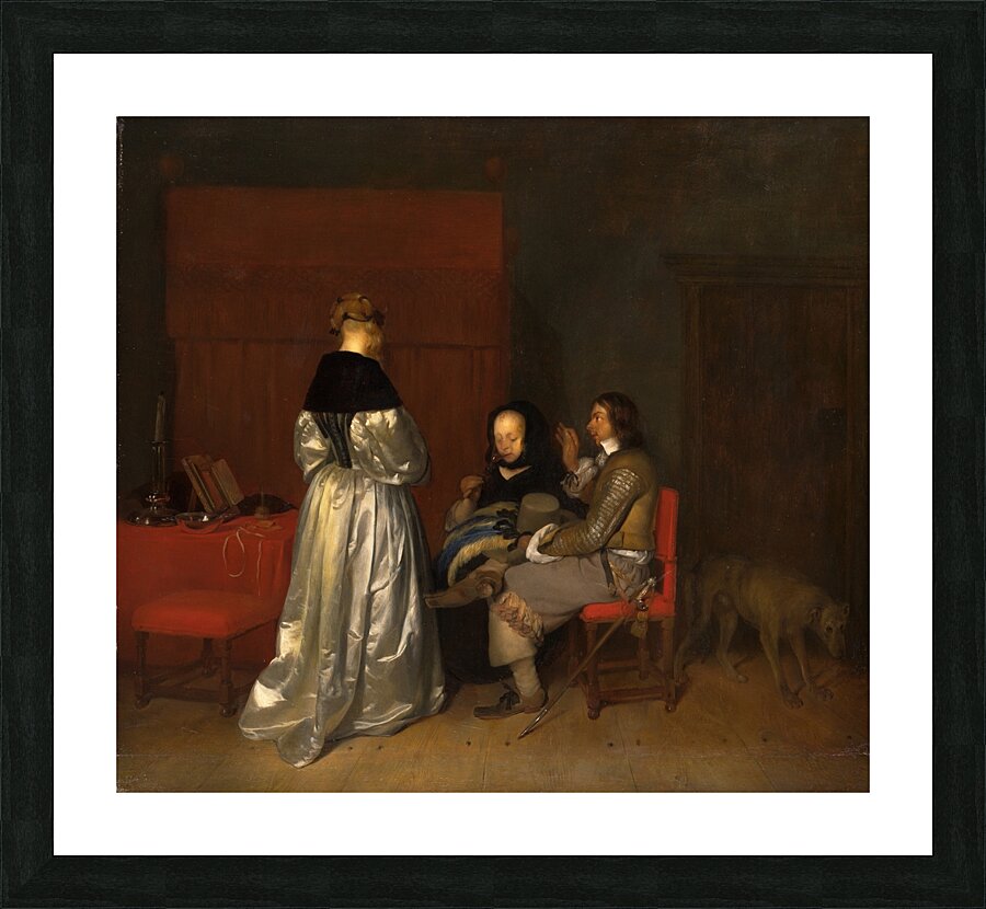 De vaderlijke vermaning [1824–1850] by Charles van Beveren [1809–1850] Picture Frame print