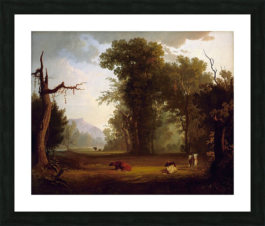 Landscape with Cattle [1846] by George Caleb Bingham [1811–1879] Picture Frame print