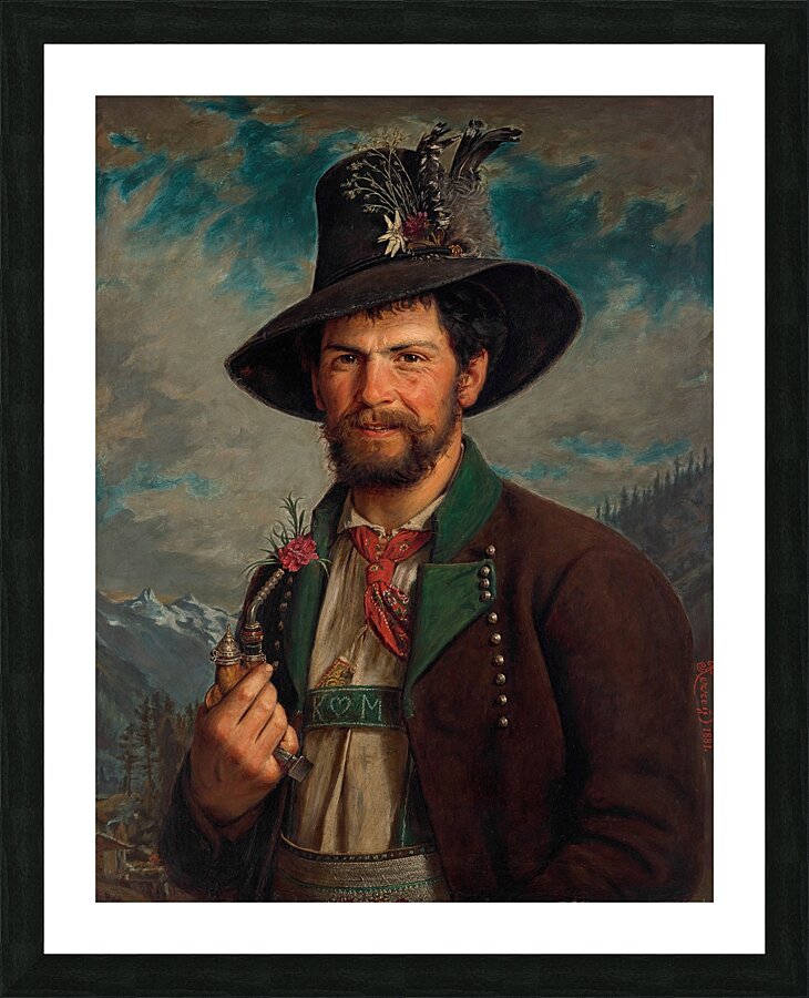 Tiroler Bauer in Stubaier Tracht [1881] by August Pezzey the elder [1847–1915] Picture Frame print