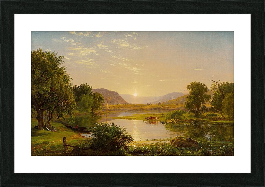 Preparing the Boats at Greenwood Lake [1858] by Jasper Francis Cropsey [1823–1900] Picture Frame print