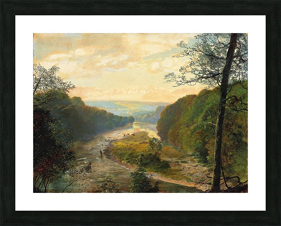 The Wharfe valley. With Barden Tower beyond [1870s] by John Atkinson Grimshaw [1836–1893] Picture Frame print