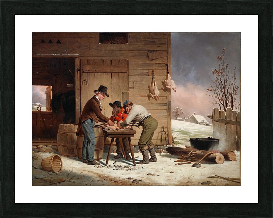 Preparing for Christmas [Plucking Turkeys] [1851] by Francis William Edmonds [1806–1863] Picture Frame print