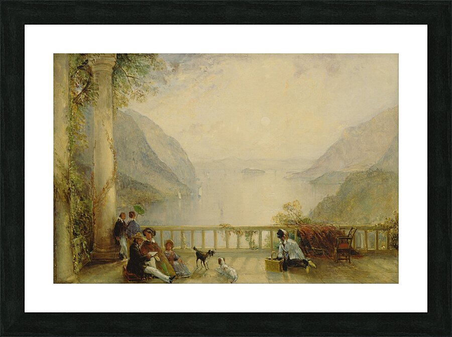 Figures on a Balcony. Probably at Westpoint [ca. 1843] by Thomas Creswick [1811–1869] Picture Frame print