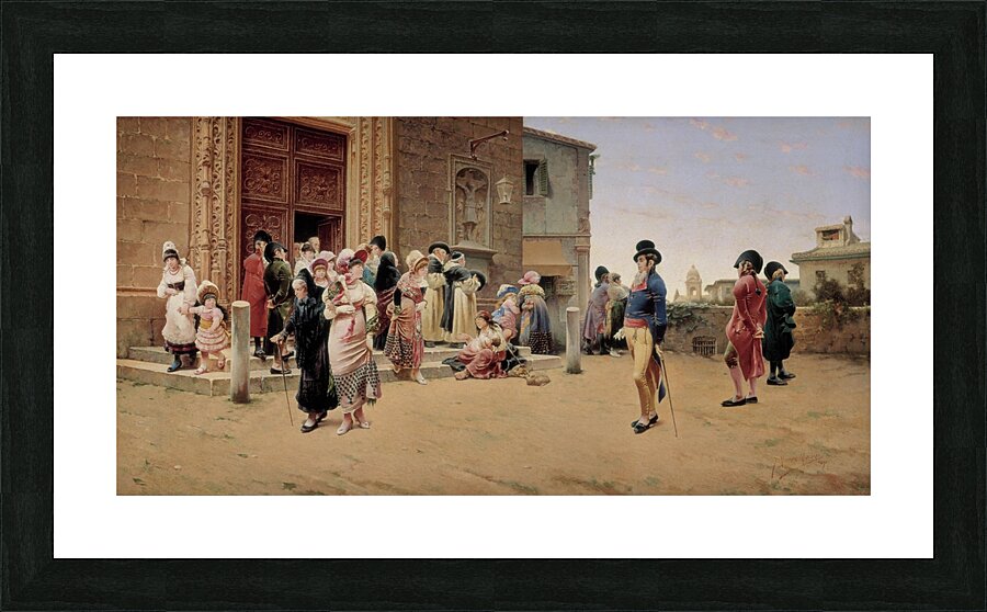 Leaving Church by Germán Álvarez Algeciras [1848–c. 1912] Picture Frame print
