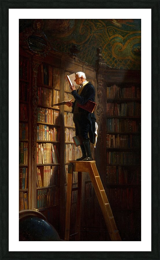 The Bookworm [circa 1851] by Carl Spitzweg [1808–1880] Picture Frame print