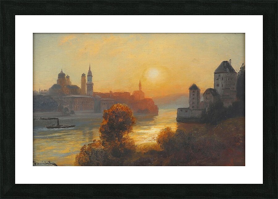 Sonnenuntergang Bei Passau An Der Donau by Anton Hlavacek [1842–1926] Picture Frame print