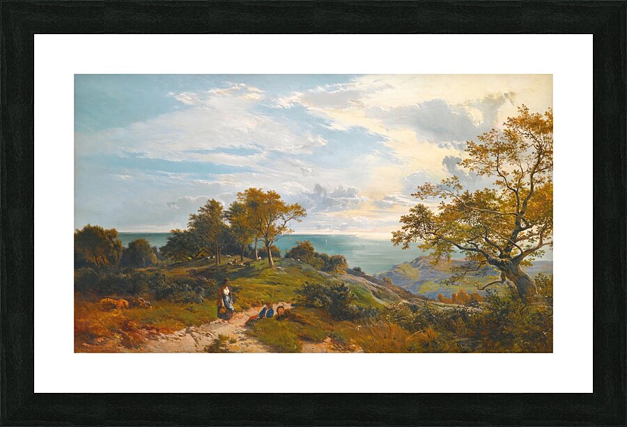 A Peep At The Sea. Fairlight Glen [1859] by Sidney Richard Percy [1821–1886] Picture Frame print
