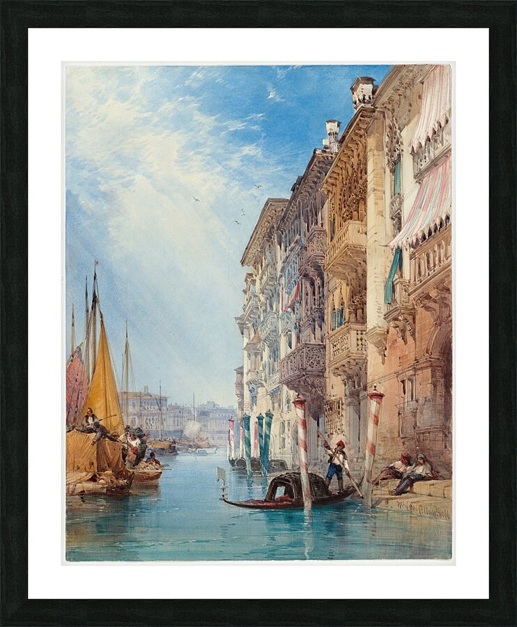 A Gondola on the Grand Canal. Venice [1866] by William Callow [1812–1908] Picture Frame print