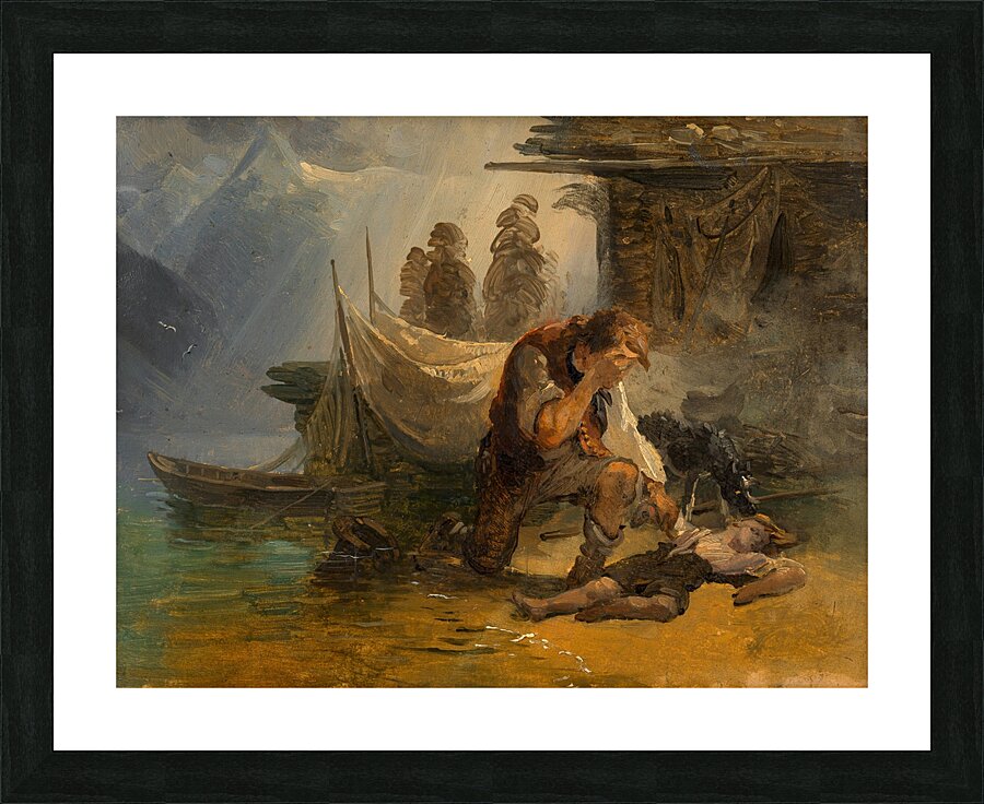 Der ertrunkene Knabe [around 1830–1840] by Friedrich August Matthias Gauermann [1807–1862] Picture Frame print